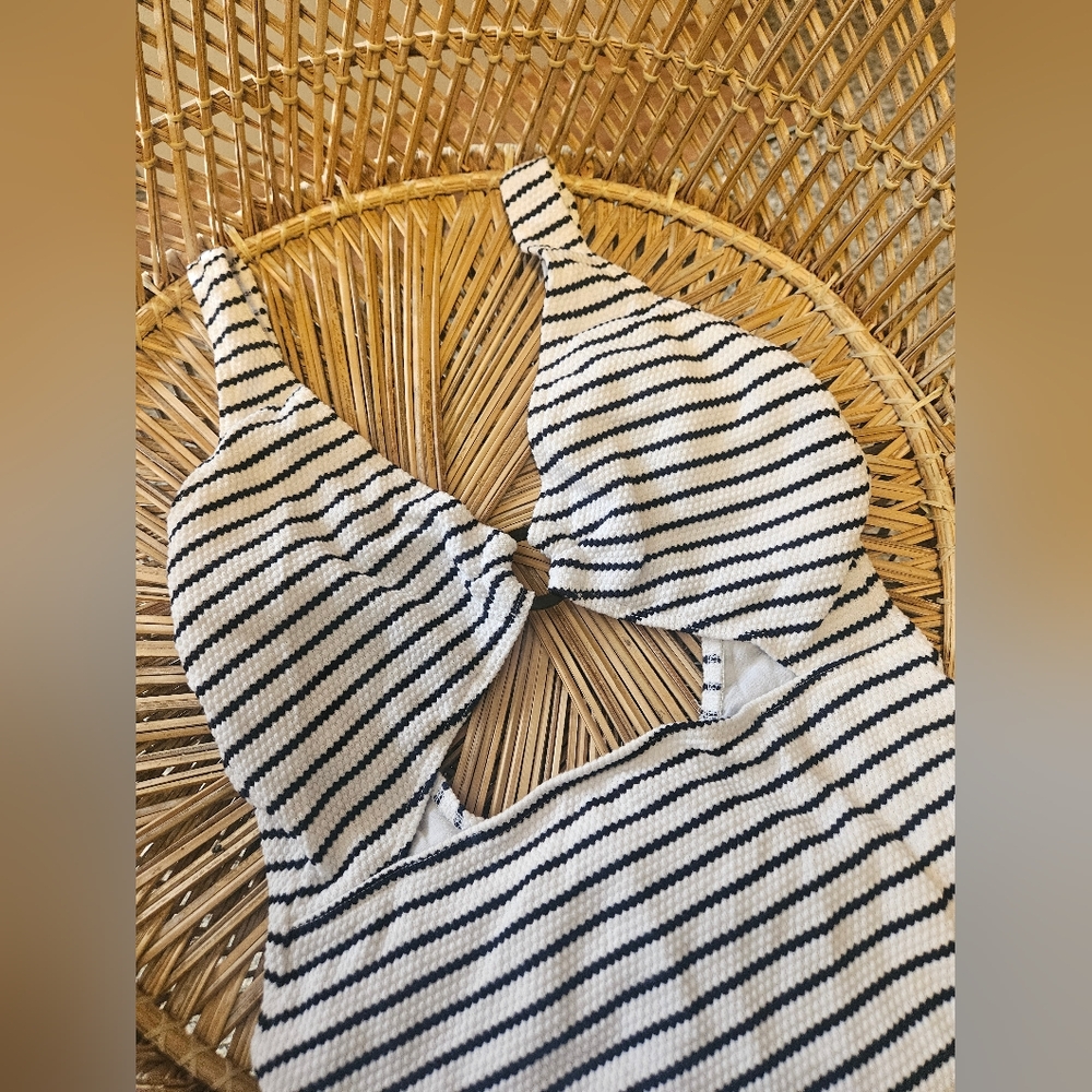 Modcloth Black and White Striped One Piece Swimsuit
